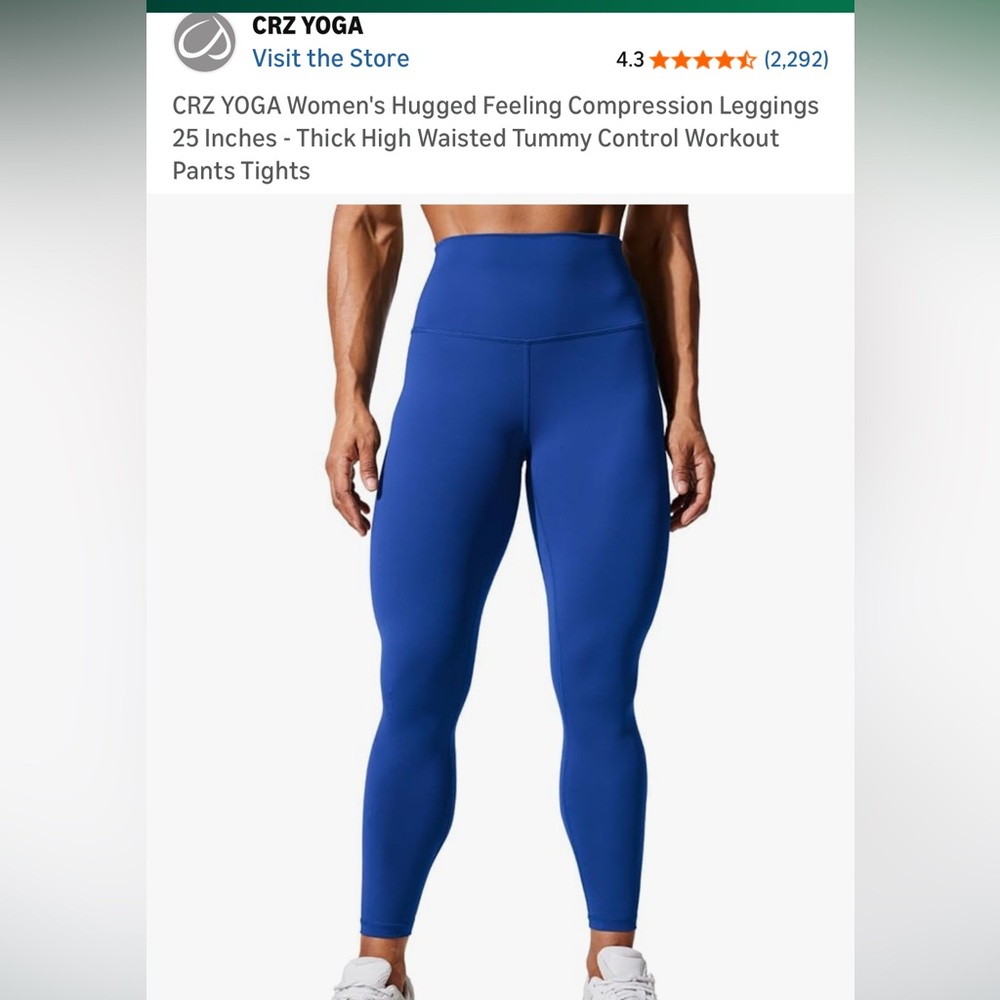 CRZ YOGA Women's Vibrant Blue Leggings
